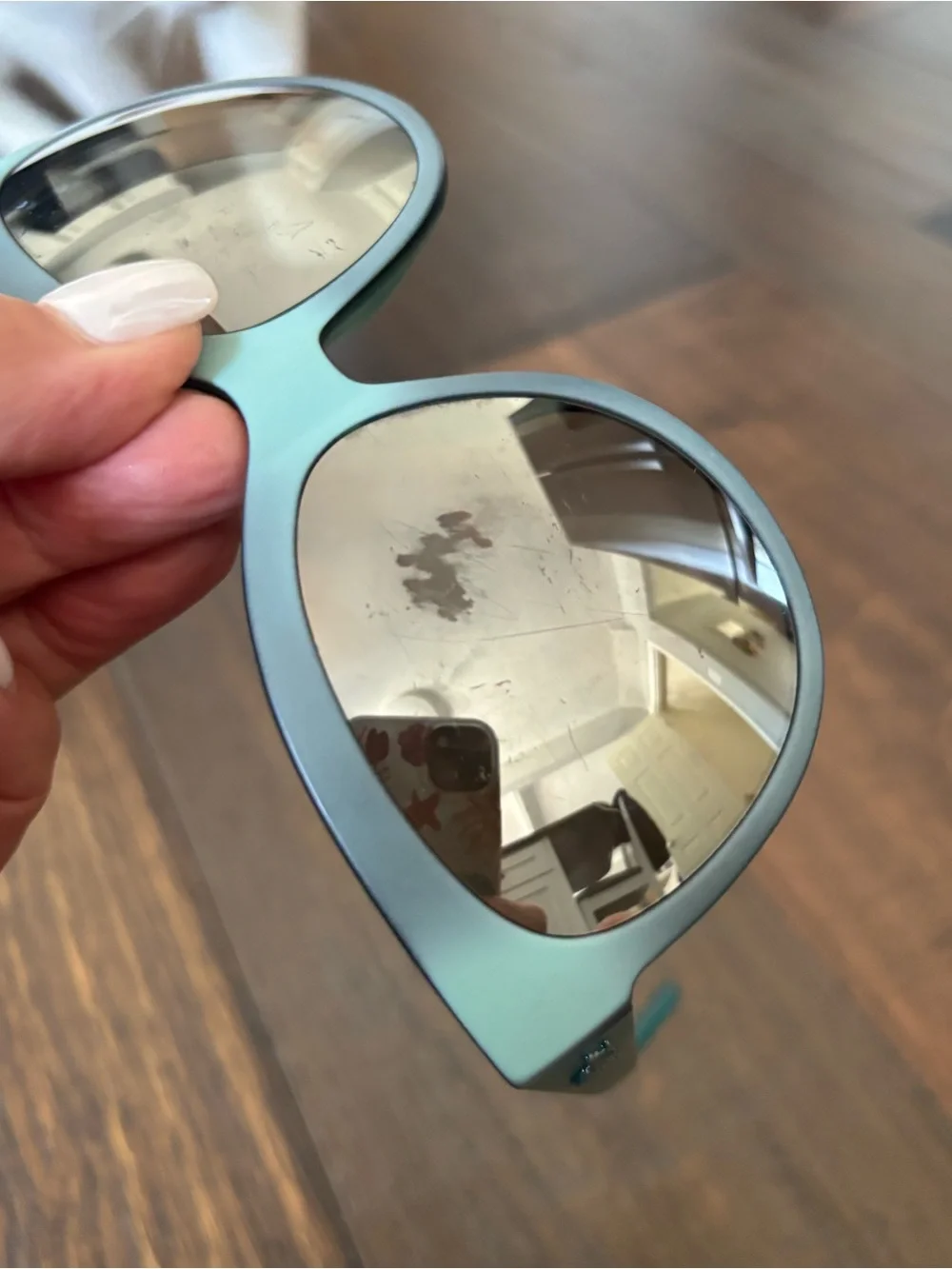 Dior Paname Sunglasses Light Blue Green Frames Authentic Scratched For Parts